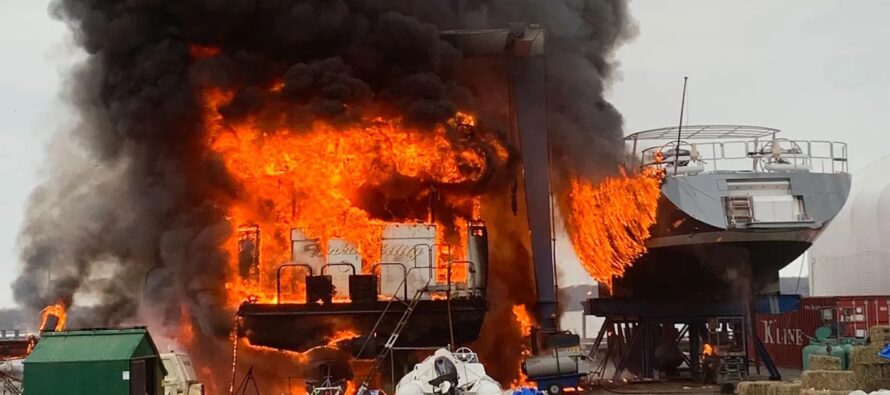 Two superyachts destroyed by fire in Rhode Island